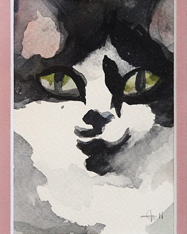 Portrait of Charlie the cat by Annette